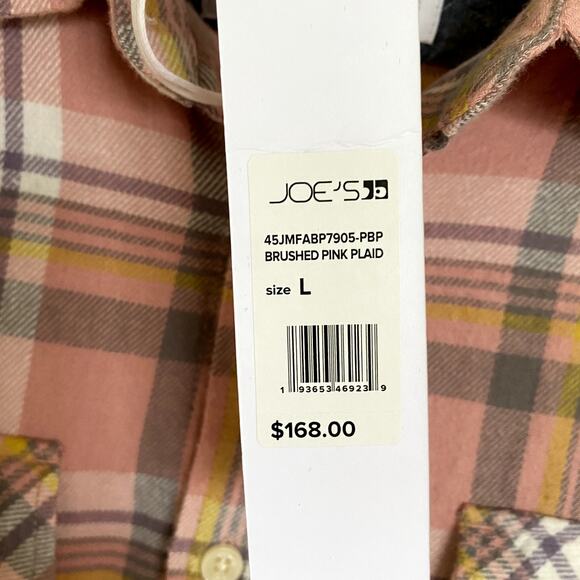 NWT Joe's Jeans The Shirt Plaid Brushed Flannel Unisex Shirt Large - Picture 7 of 10